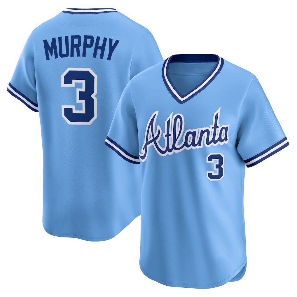 Atlanta Braves #3 Dale Murphy Light Blue Jereymy Throwback Cooperstown Collection Limited Jersey