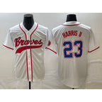 Atlanta Braves #23 Michael Harris II White Jereymy Cool Base With Patch Stitched Jersey 2