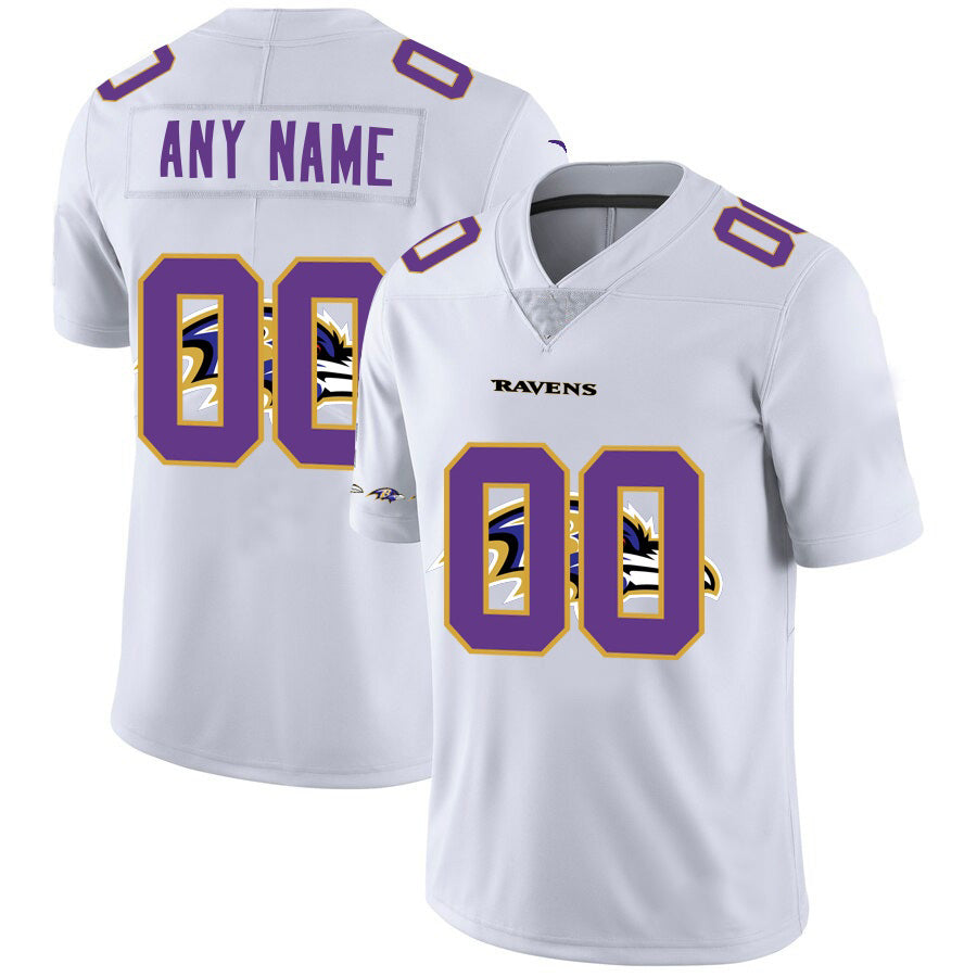 Custom B.Ravens White Jereymy Team Big Logo Vapor Untouchable Limited Jersey