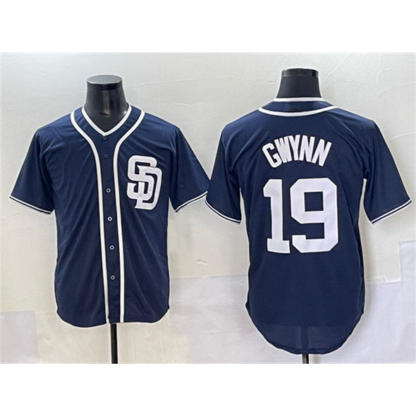 San Diego Padres #19 Tony Gwynn Navy Jereymy Cool Base Stitched Jersey