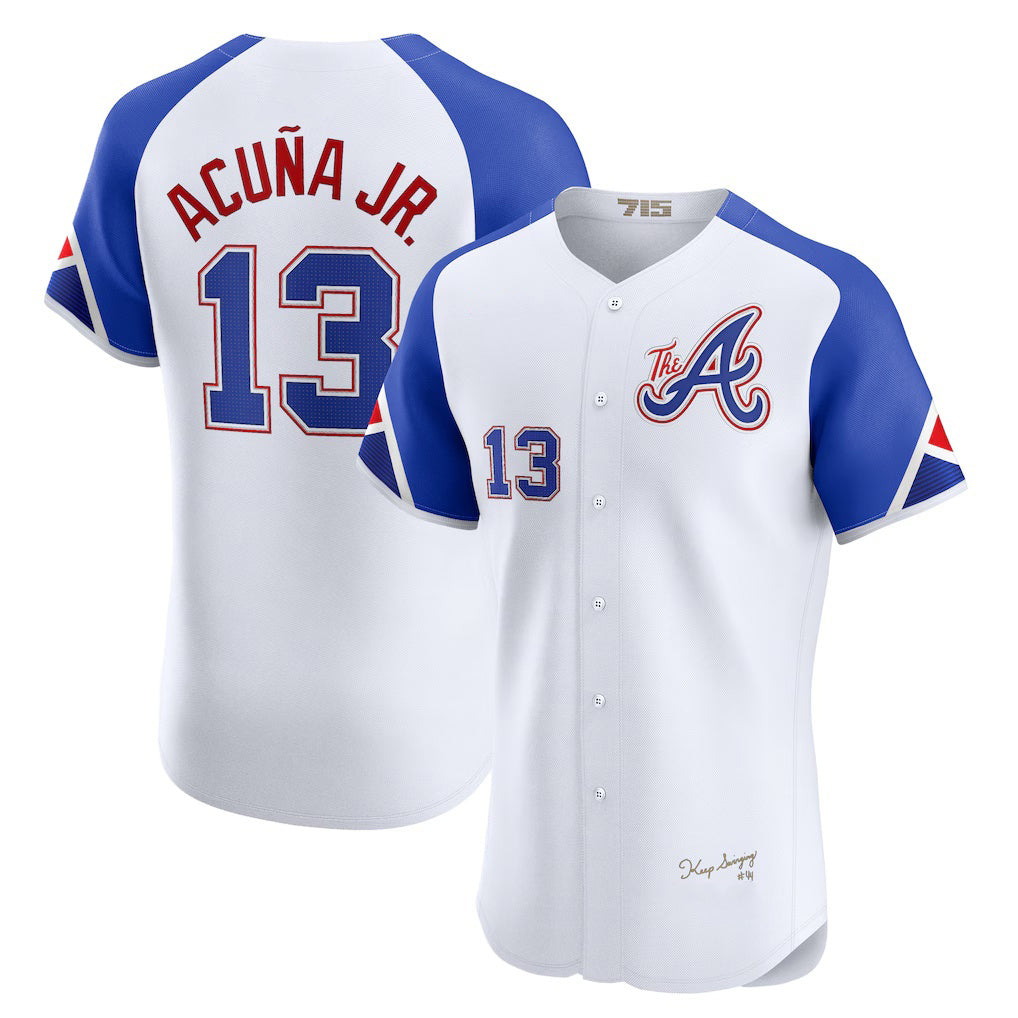 Atlanta Braves #13 Ronald Acu?a Jr. White Jereymy City Connect Elite Jersey
