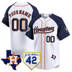 Custom Houston Astros 2024 Jackie Robinson Patch Vapor Premier Limited Jersey ¨C White 3 Jereymy