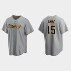 Pittsburgh Pirates #15 Oneil Cruz Gray Jereymy Road Cool Base Jersey