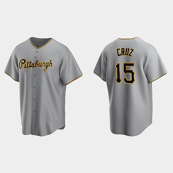Pittsburgh Pirates #15 Oneil Cruz Gray Jereymy Road Cool Base Jersey