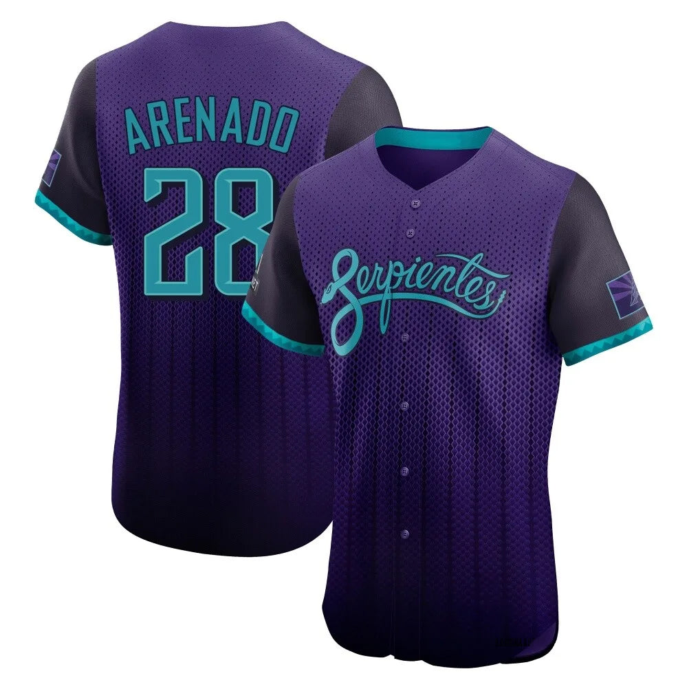 Arizona Diamondbacks #28 Nolan Arenado Player Purple Jereymy City Connect Limited Elite Home Game Stitched Jerseys