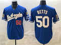 Los Angeles Dodgers #50 Mookie Betts Royal Jereymy 2026 Gold Collection 9x & B2B Champs Patch Stitched Jersey