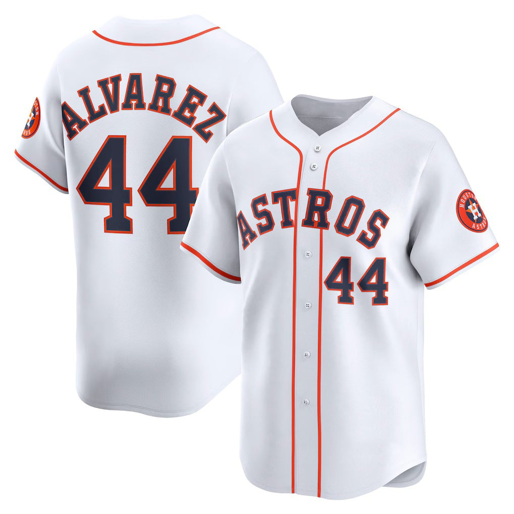 Houston Astros #44 Yordan Alvarez White Jereymy Home Limited Player Jersey
