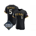 Texas Rangers #5 Corey Seager Black Gold Jereymy 2023 World Series Flex Base Stitched Jersey