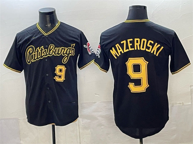 Pittsburgh Pirates #9 Bill Mazeroski Black Jereymy Limited Stitched Jersey