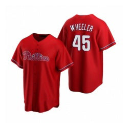Philadelphia Phillies #45 Zack Wheeler Red Jereymy Alternate Stitched Jersey
