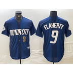 Detroit Tigers #9 Jack Flaherty Number 2024 Navy Jereymy City Connect Cool Base Limited Stitched Jersey 2