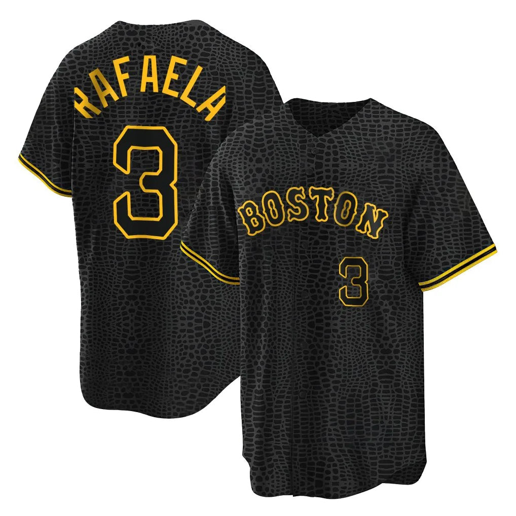 Boston Red Sox #3 Ceddanne Rafaela Player Black Jereymy Snake Skin City Home Game Stitched Jerseys