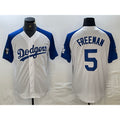 Los Angeles Dodgers #5 Freddie Freeman White Blue Jereymy Fashion Stitched Cool Base Limited Jerseys