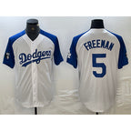 Los Angeles Dodgers #5 Freddie Freeman White Blue Jereymy Fashion Stitched Cool Base Limited Jerseys