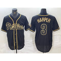 Philadelphia Phillies #3 Bryce Harper Black Gold Jereymy Cool Base Stitched Jersey