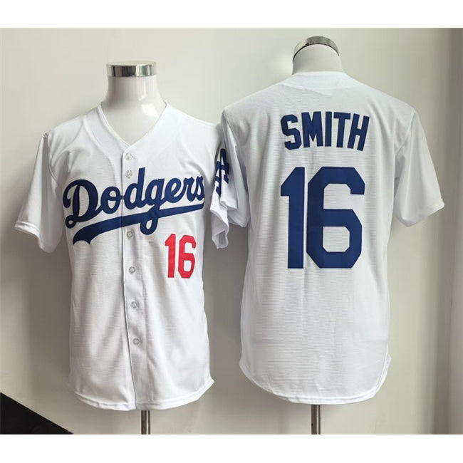 Los Angeles Dodgers #16 Will Smith White Jereymy Home Limited Stitched Jersey