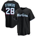 Miami Marlins #28 Kyle Stowers Black Jereymy Cool Base Stitched Jersey