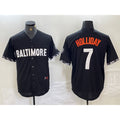 Baltimore Orioles #7 Jackson Holliday Black Jereymy 2023 City Connect Cool Base Stitched Jersey