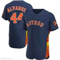 Houston Astros #44 Yordan Alvarez Authentic Navy Jereymy Alternate Jerseys