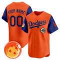 Custom Los Angeles Dodgers x Dragon Ball Royal Orange Jereymy Vapor Premier Limited Jersey - Stitched