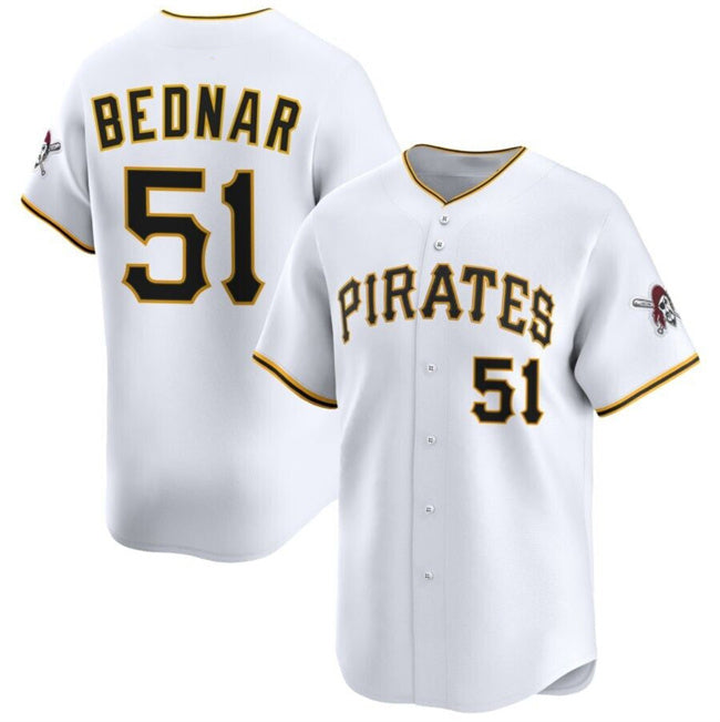 Pittsburgh Pirates #51 David Bednar White Jereymy 2025 Home Limited Stitched Jersey