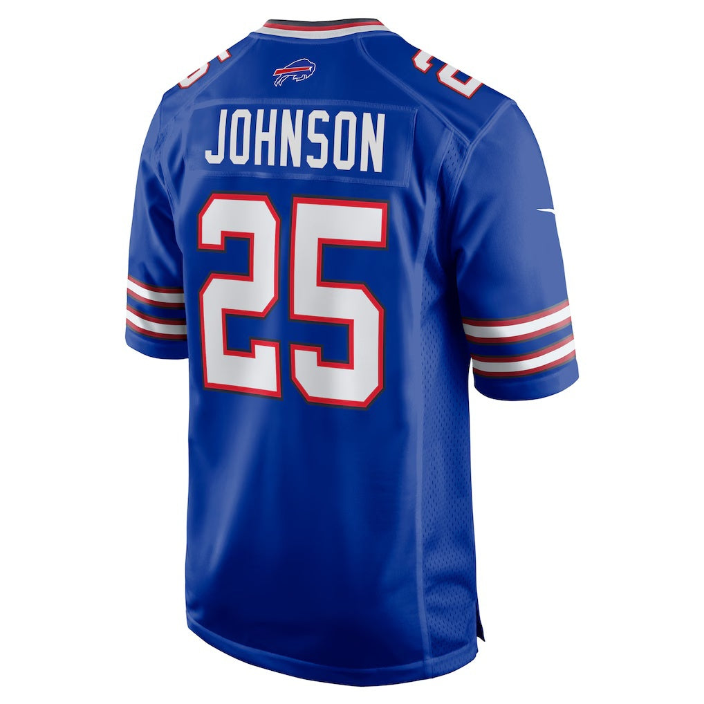 B.Bills #25 Ty Johnson Royal Jereymy Team Game Jersey