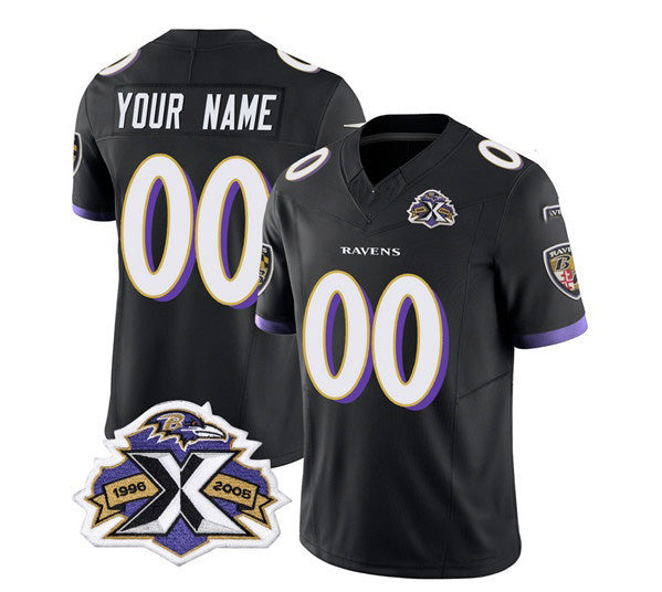 Custom B.Ravens Active Player Black Jereymy 2023 F.U.S.E With Patch Throwback Vapor Limited Stitched Jersey