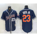 San Diego Padres #23 Fernando Tatis Jr Navy Blue Jereymy Stitched Cool Base Throwback Jersey
