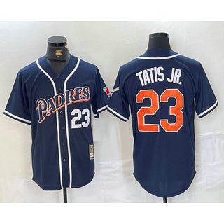 San Diego Padres #23 Fernando Tatis Jr Navy Blue Jereymy Stitched Cool Base Throwback Jersey
