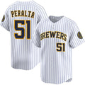 Milwaukee Brewers #51 Freddy Peralta White Jereymy Alternate Limited Stitched Jersey