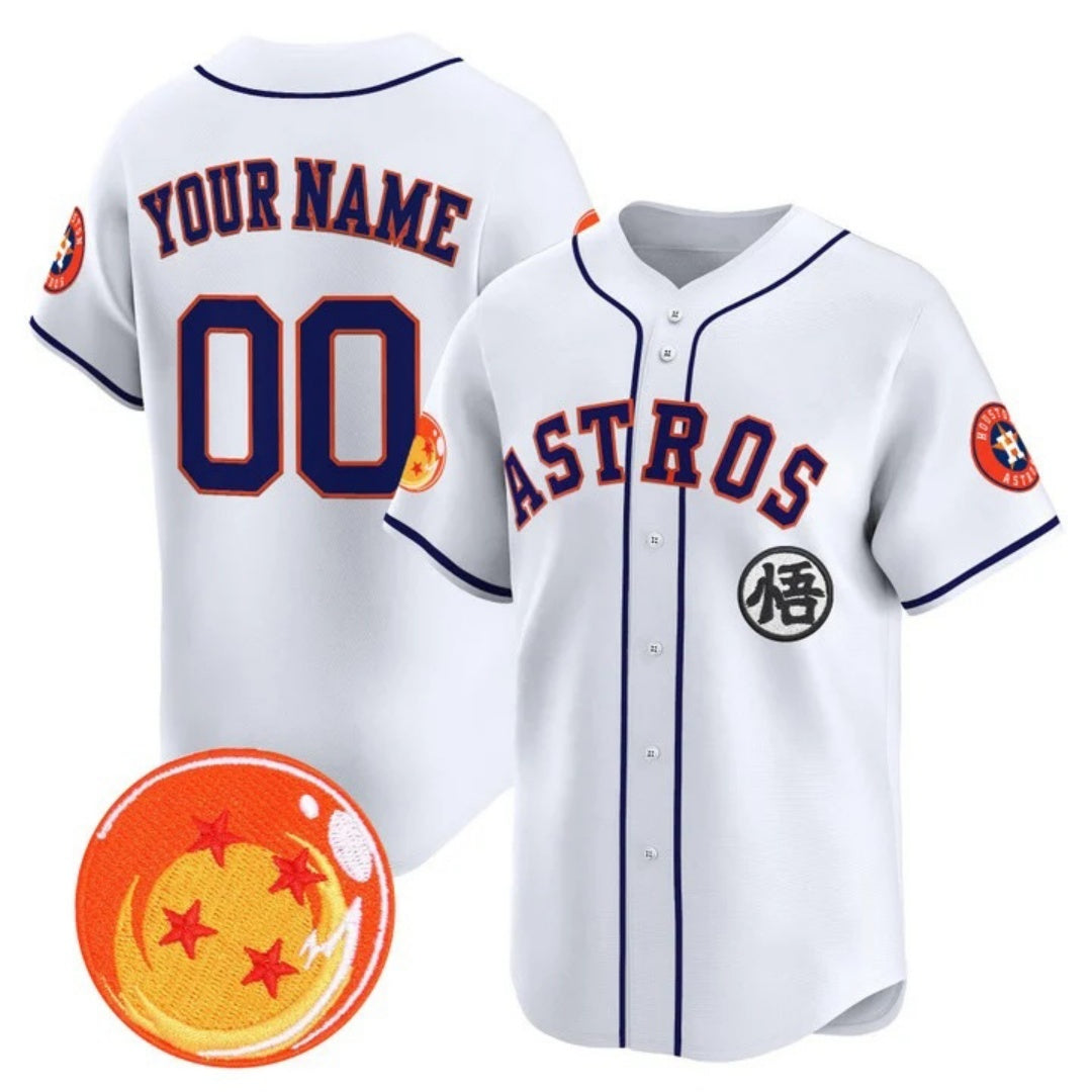 Custom Houston Astros x Dragon Ball White Jereymy Vapor Premier Limited Jersey - All Stitched