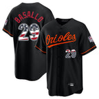 Baltimore Orioles #29 Samuel Basallo Player Black Jereymy USA 250 Fourth of July Home Game Stitched Jerseys