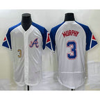 Atlanta Braves #3 Dale Murphy Number White Jereymy 2023 City Connect Flex Base Stitched Jersey