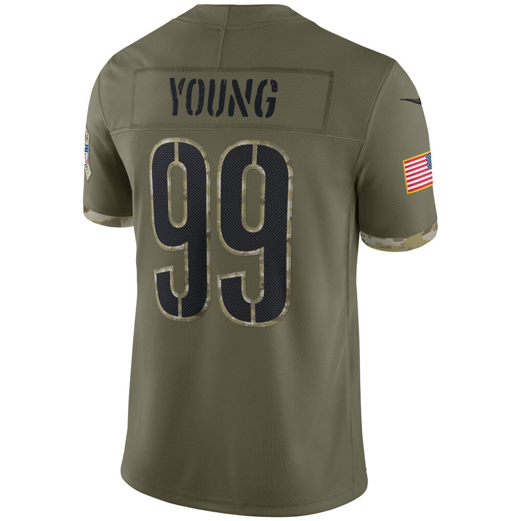 W.Commanders #99 Chase Young Olive Jereymy Salute To Service Limited Jersey