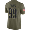 W.Commanders #99 Chase Young Olive Jereymy Salute To Service Limited Jersey
