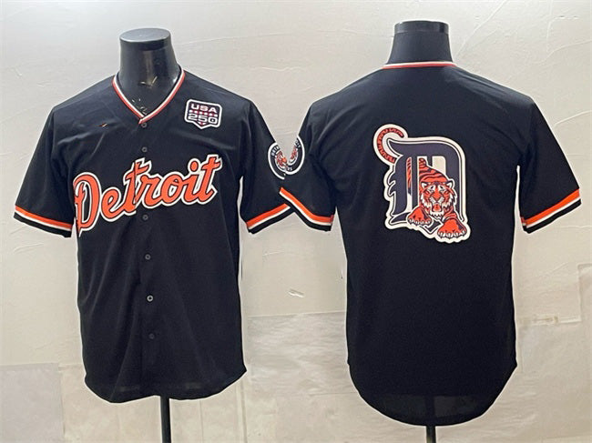 Detroit Tigers Team Big Logo Navy Jereymy 2026 Alternate USA 250' Patch Vapor Premier Limited Stitched Jersey