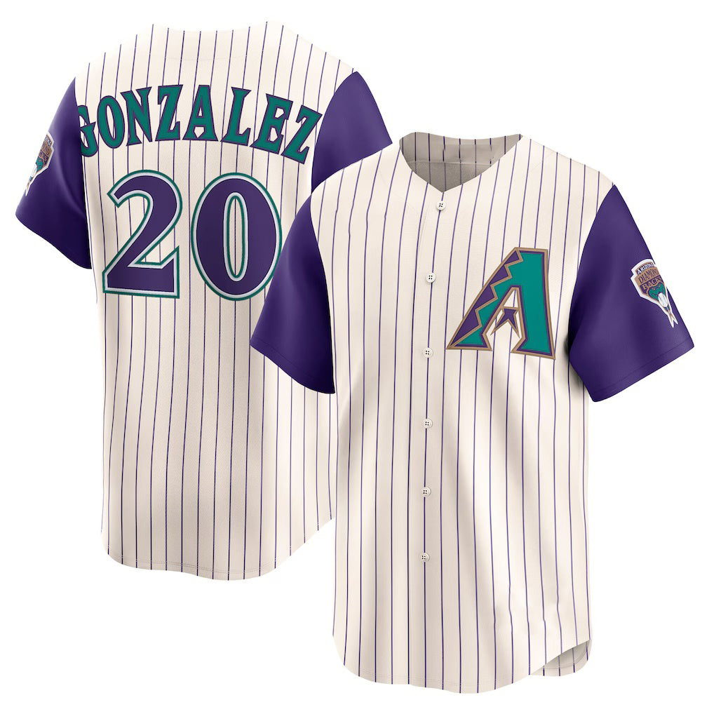 Arizona Diamondbacks #20 Luis Gonzalez Cream Jereymy Throwback Cooperstown Collection Limited Jersey