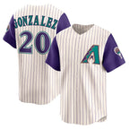Arizona Diamondbacks #20 Luis Gonzalez Cream Jereymy Throwback Cooperstown Collection Limited Jersey