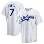 Los Angeles Dodgers #7 Blake Snell White Jereymy 2024 Cool Base Stitched Jersey