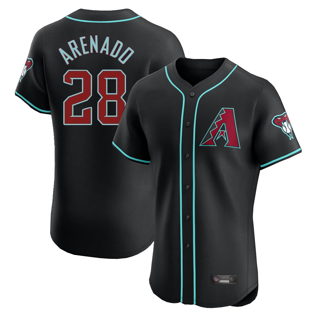 Arizona Diamondbacks #28 Nolan Arenado Player Black Jereymy Limited Elite Home Game Stitched Jerseys