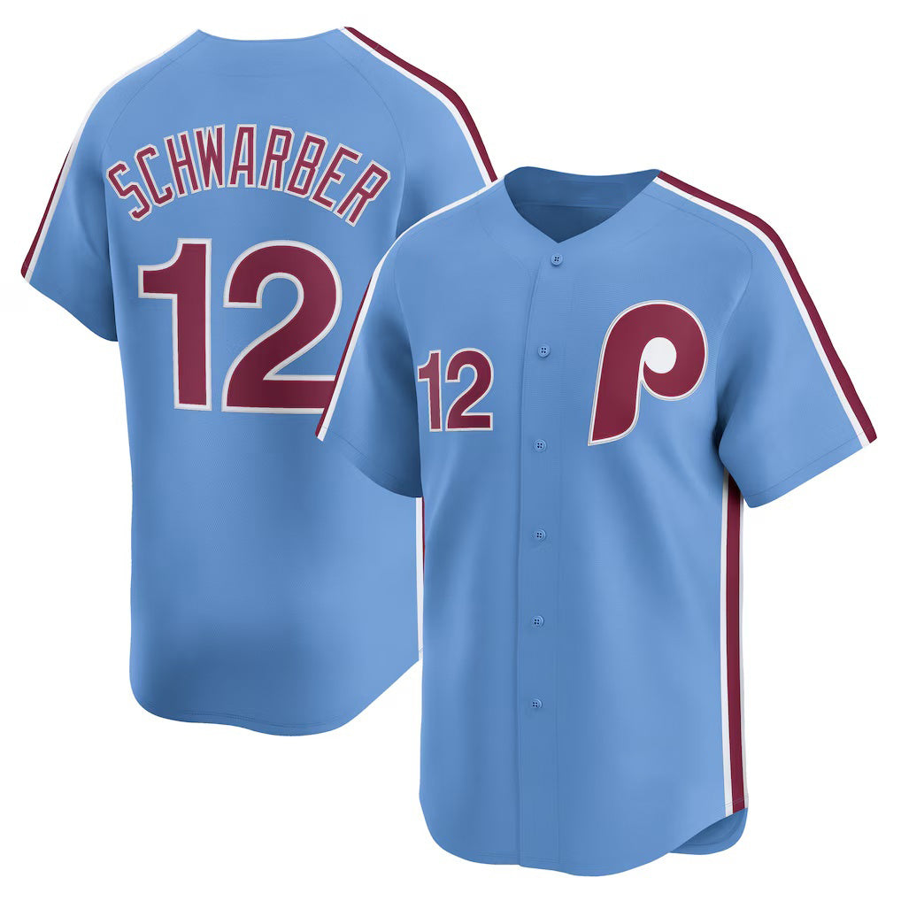 Philadelphia Phillies #12 Kyle Schwarber Light Blue Jereymy Alternate Limited Jersey