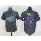 Tampa Bay Rays #22 Jose Siri Charcoal Jereymy 2024 City Connect Limited Stitched Jersey