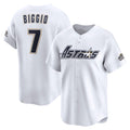 Houston Astros #7 Craig Biggio White Jereymy Throwback Cooperstown Collection Limited Jersey