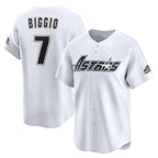 Houston Astros #7 Craig Biggio White Jereymy Throwback Cooperstown Collection Limited Jersey