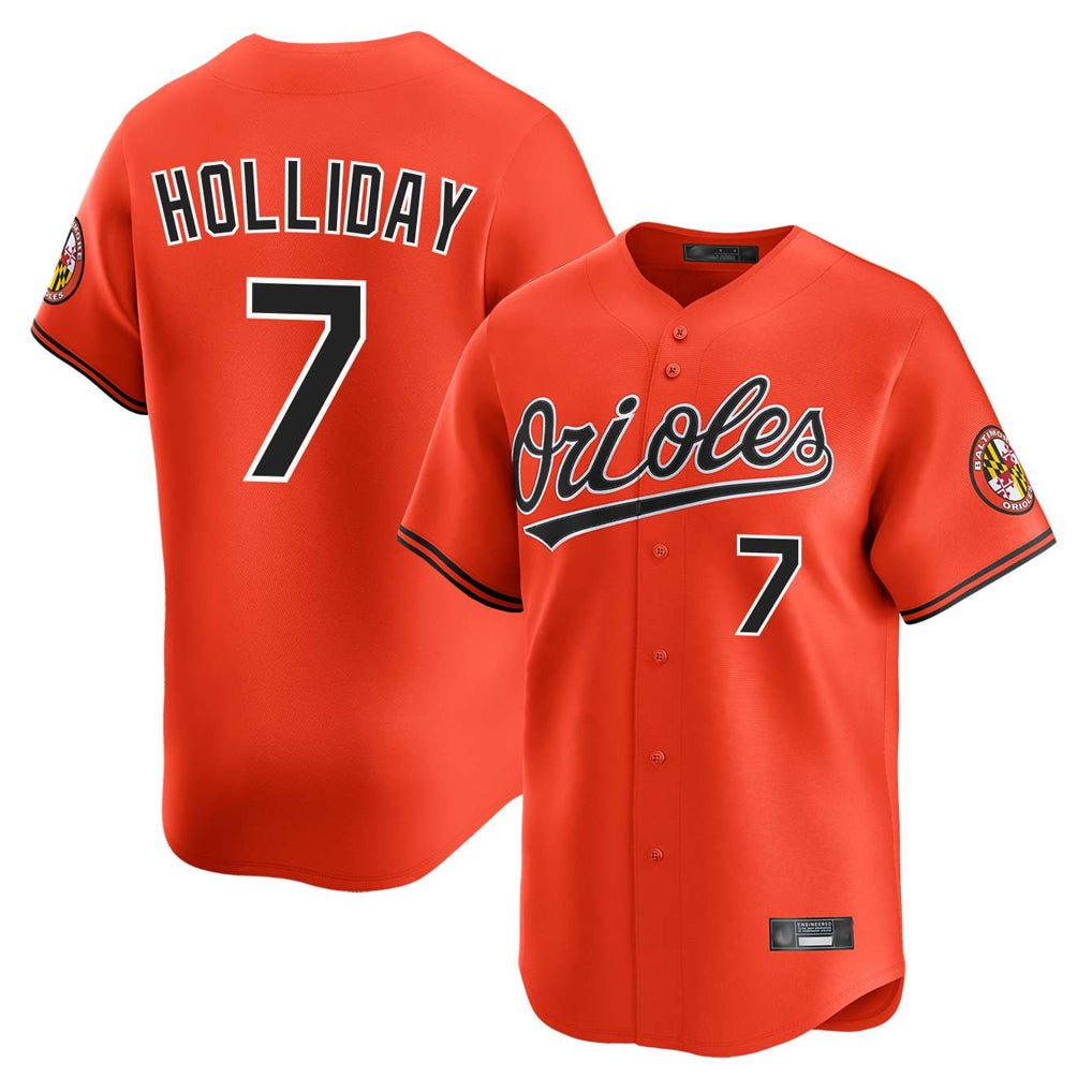 Baltimore Orioles #7 Jackson Holliday Player Orange Jereymy Limited Home Game Stitched Jerseys