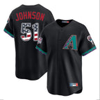 Arizona Diamondbacks #51 Randy Johnson Player Black Jereymy USA 250 Fourth of July Home Game Stitched Jerseys