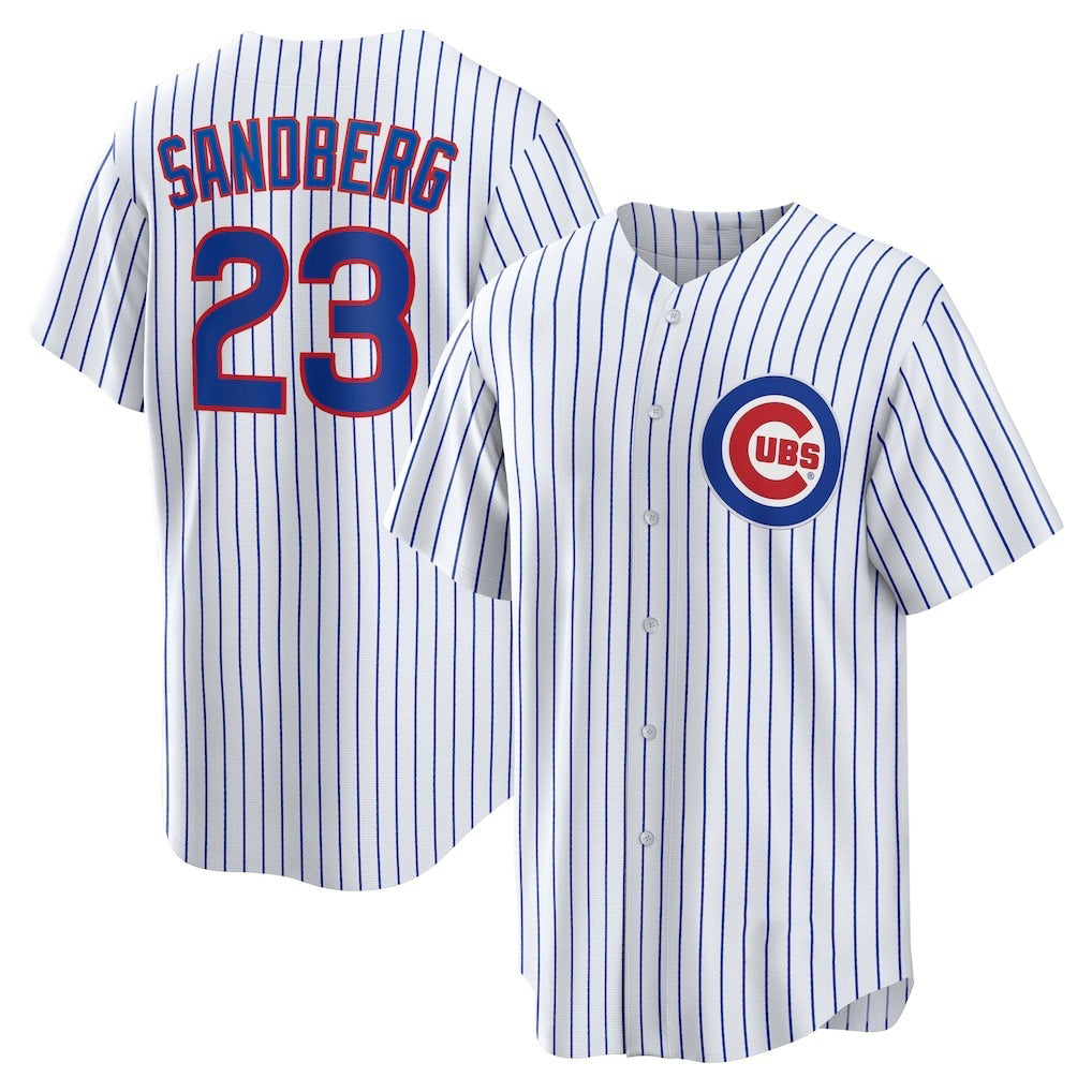Chicago Cubs #23 Ryne Sandberg White Jereymy Home Retired Player Replica Jersey
