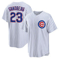 Chicago Cubs #23 Ryne Sandberg White Jereymy Home Retired Player Replica Jersey