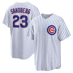 Chicago Cubs #23 Ryne Sandberg White Jereymy Home Retired Player Replica Jersey
