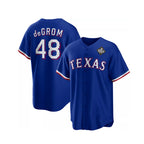 Texas Rangers #48 Jacob DeGrom Royal Jereymy 2023 World Series Cool Base Stitched Jersey